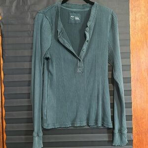 AE Teal Ribbed Shirt